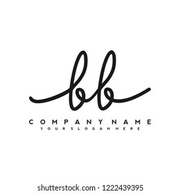 B B Initial handwriting logo vector