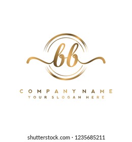 B B Initial handwriting logo vector