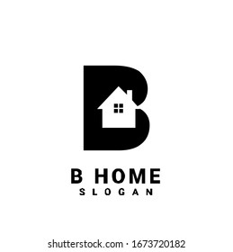 B initial house logo icon design vector