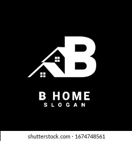 B initial house logo icon design vector