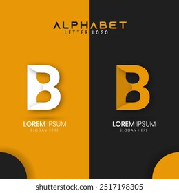 b initial letter brand logo premium vector