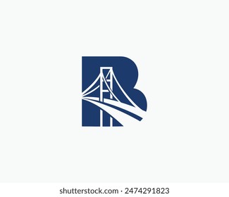 B Initial letter bridge logo design vector template.