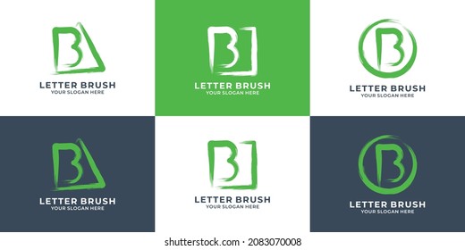 B initial letter brush logo for business and brand inspiration logo