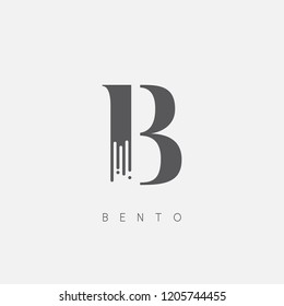 B Initial Letter With Clean Brush Logo Sign Symbol Icon