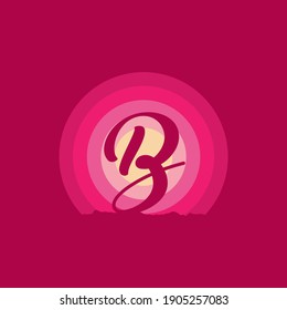 B Anfangsbuchstabe in farbigem Kreis Logo-Design