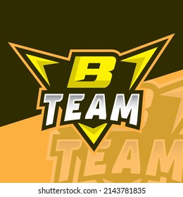 B Initial Letter Esport Logo Illustration Design, Gaming Initial Mascot Logo, Esport Team Logo Ideas