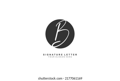 B Initial Letter Handwriting Signature Logo Stock Vector (Royalty Free ...