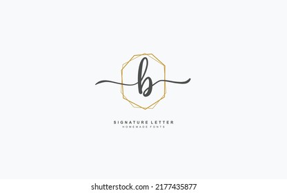 B Initial Letter Handwriting Signature Logo Stock Vector (Royalty Free ...