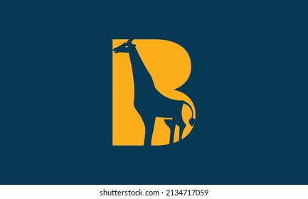B Anfangsbuchstaben Logo abstrakte Design Vektorvorlage Negative Space Stil.