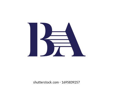 B A Initial Letter Logo design vector template, Graphic Alphabet Symbol for Corporate Business Identity