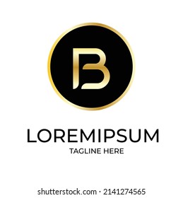 B  Initial letter logo Gold cryptocurrency coin set