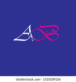 A & B  initial letter logo luxury art vector design