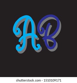 A & B  initial letter logo luxury art vector design