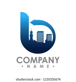 B initial letter realty logo design. Lettering Realty logo design vector concept and idea.