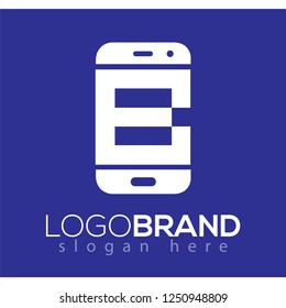 B Initial letter with Smart phone logo icon vector