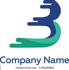 B initial logo with business card vector template