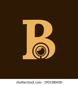 B initial logo with coffee sign logo vector template