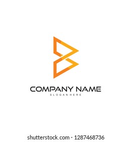 b initial logo design vector