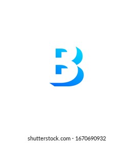 B initial logo with drop shadow gradient.