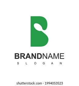 B Initial Logo With Spoon Symbol For Breakfast, Restaurant And Cafe Icon