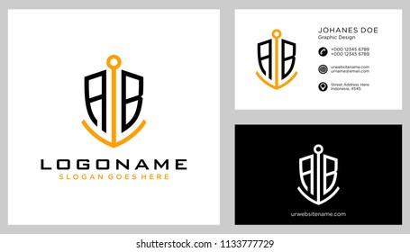 A B initial logo template vector