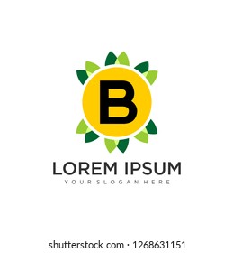 B initial logo template vector