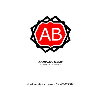 A B Initial logo template vector