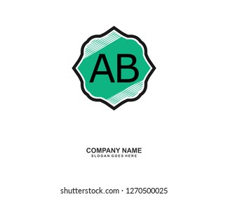 A B Initial logo template vector