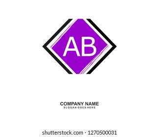 A B Initial logo template vector
