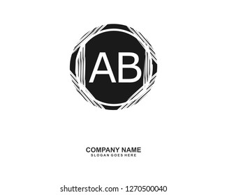 A B Initial logo template vector