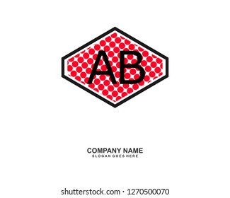 A B Initial logo template vector