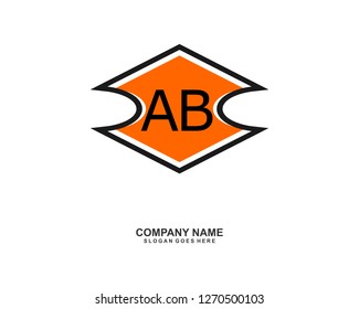 A B Initial logo template vector