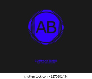 A B Initial logo template vector
