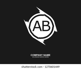 A B Initial logo template vector