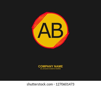 A B Initial logo template vector