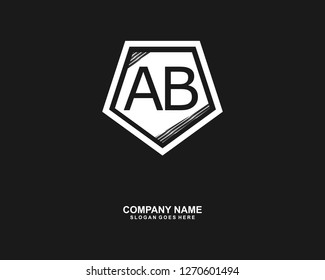 A B Initial logo template vector