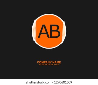 A B Initial logo template vector