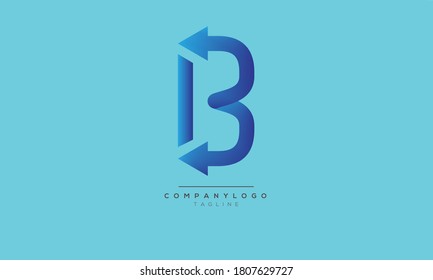B Initial monogram letter text alphabet logo design