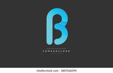 B Initial monogram letter text alphabet logo design