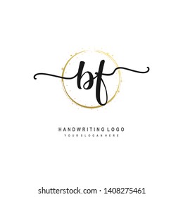 B initial signature logo. handwriting logo template vector,