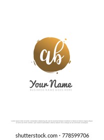 A & B initial splash logo template vector