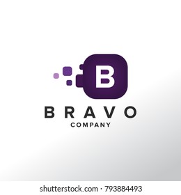 B Initial Square Logo Template Vector