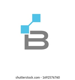 B initial technology logo icon designs