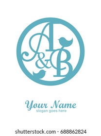 A B
 initial wedding decorative logo template