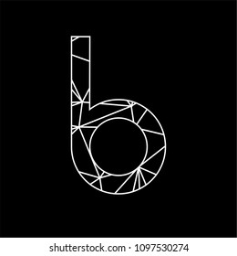 b initials geometric line art triangle chain logo