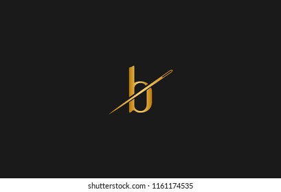 B intial needle logo style vector design illustration