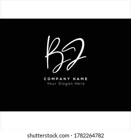  B J BJ Initial letter handwriting and signature logo.	
