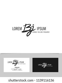 B J Initial brush logo vector template