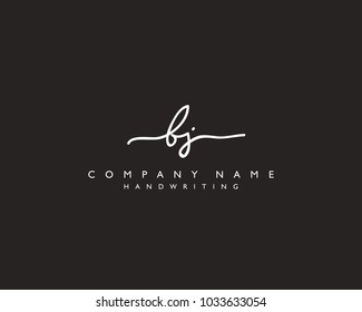 B J Initial handwriting logo