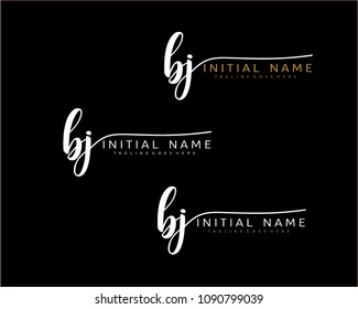 B J Initial handwriting logo vector. Hand lettering for designs.